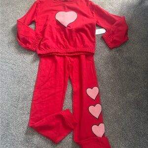 Jessica Simpson Red Heart Theme Sweatsuit Sz L/10